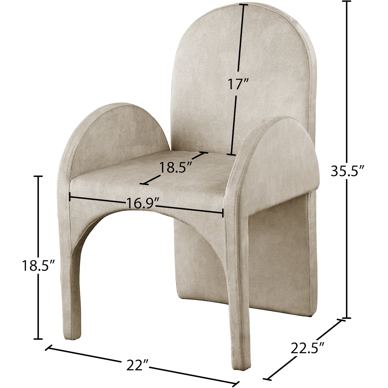 Meridian Furniture Summer Dining Arm Chair