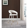 Meridian Furniture Destiny Upholstered Cream Velvet Counter Stool