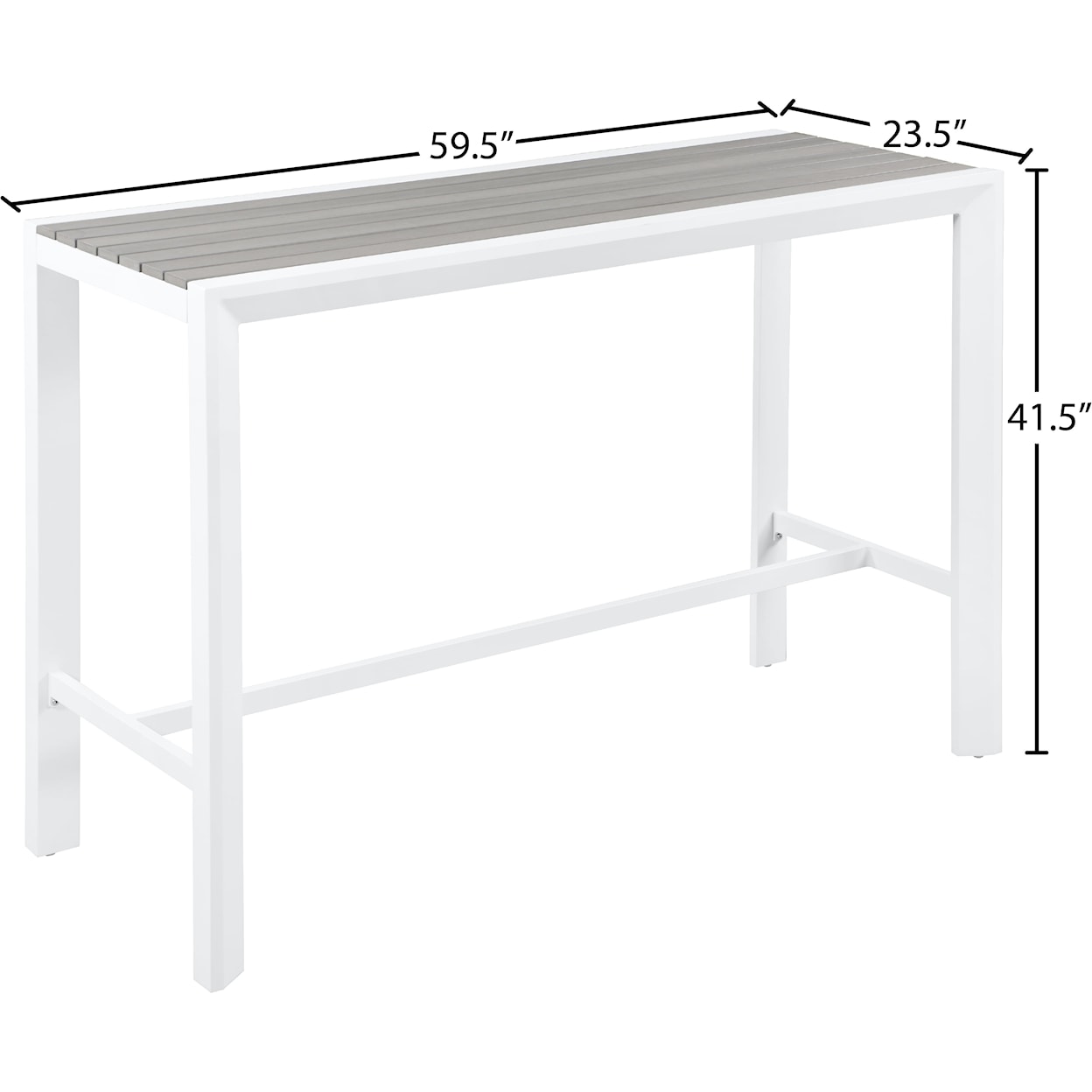 Meridian Furniture Nizuc Aluminum Rectangle Bar Table