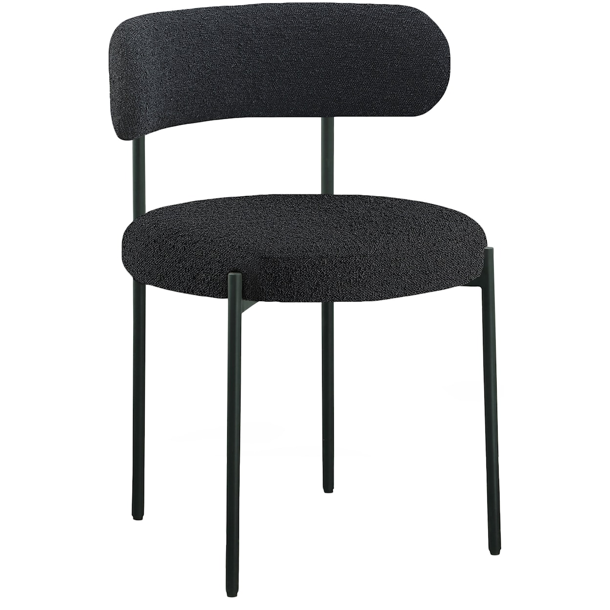 Meridian Furniture Beacon Fabric Dining Chair with Black Iron Frame