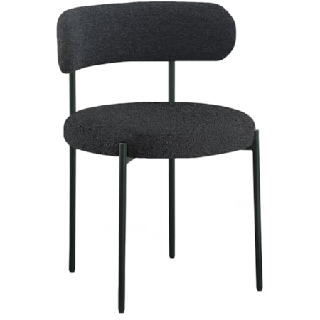 Fabric Dining Chair with Black Iron Frame