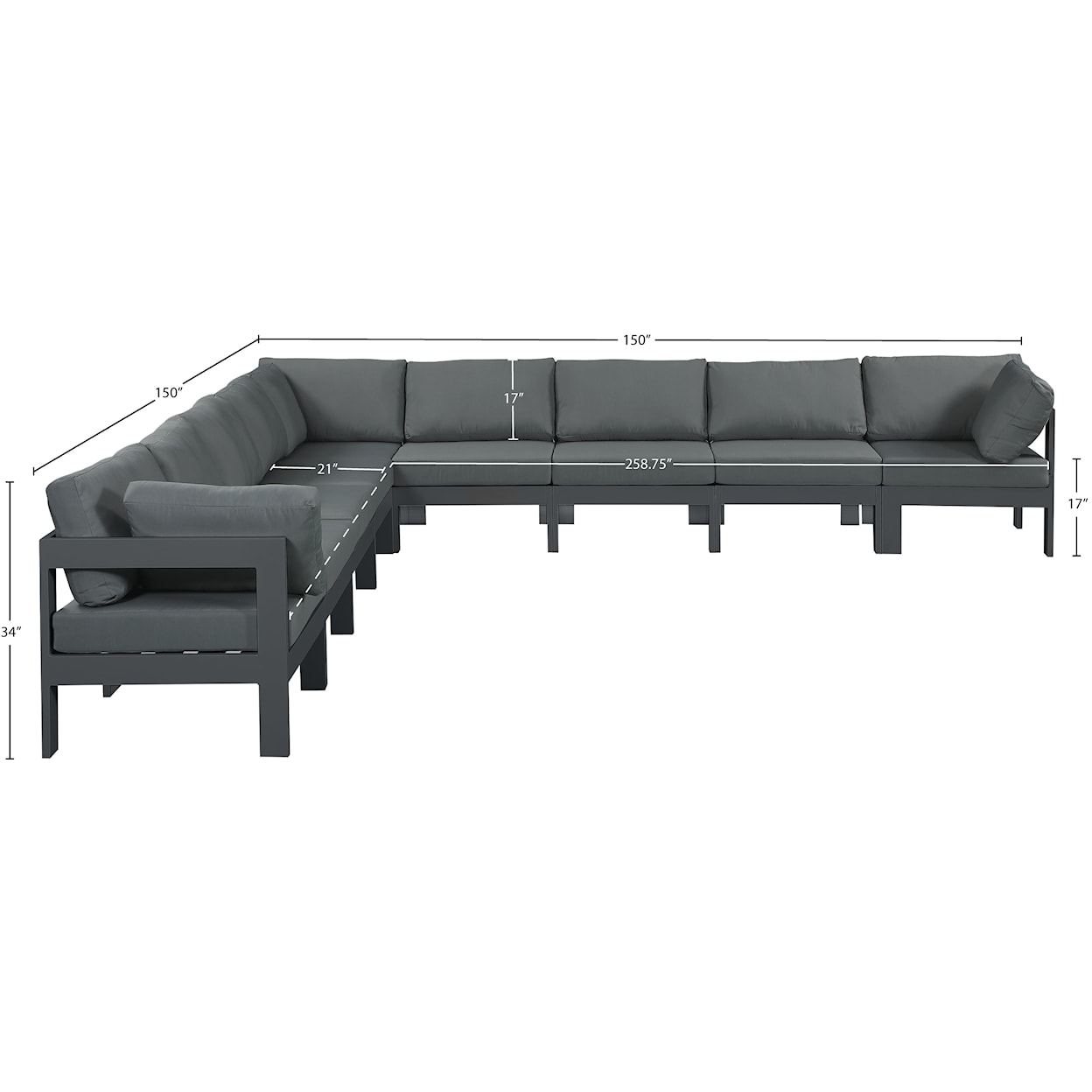 Meridian Furniture Nizuc Modular Sectional