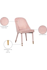 Meridian Furniture Belle Contemporary Cream Velvet Dining Chair