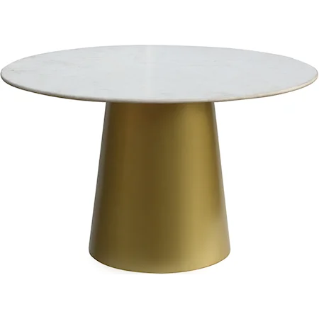 Contemporary 50" Round Dining Table with Marble Top