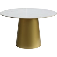 Contemporary 50" Round Dining Table with Marble Top