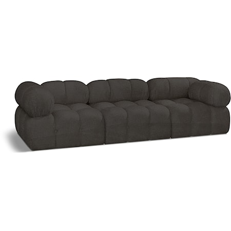 Ames Brown Boucle Fabric Modular Sofa