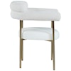 Meridian Furniture Blake Cream Fabric and Faux Leather Dining Chair