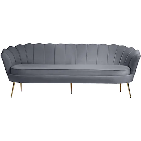 Contemporary Gardenia Sofa Grey Velvet