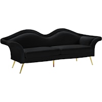 Lips Black Velvet Sofa