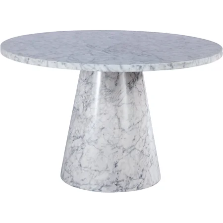 Omni White Faux Marble Dining Table