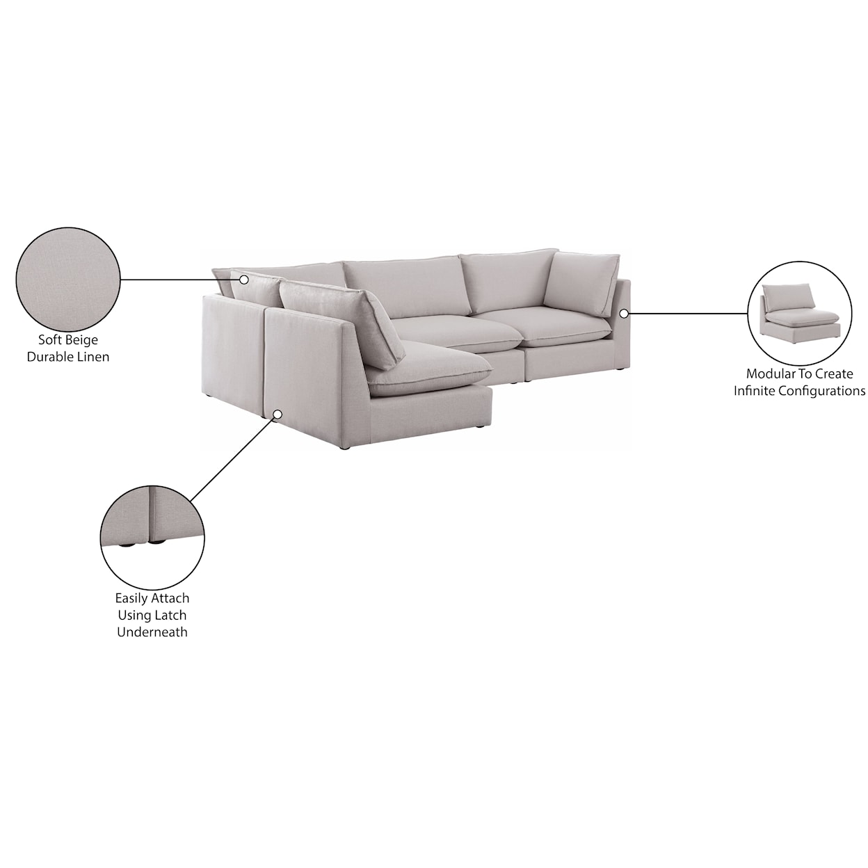 Meridian Furniture Mackenzie Modular Sectional