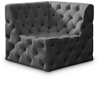 Tuft Grey Velvet Corner Chair