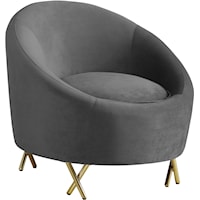 Serpentine Grey Velvet Chair
