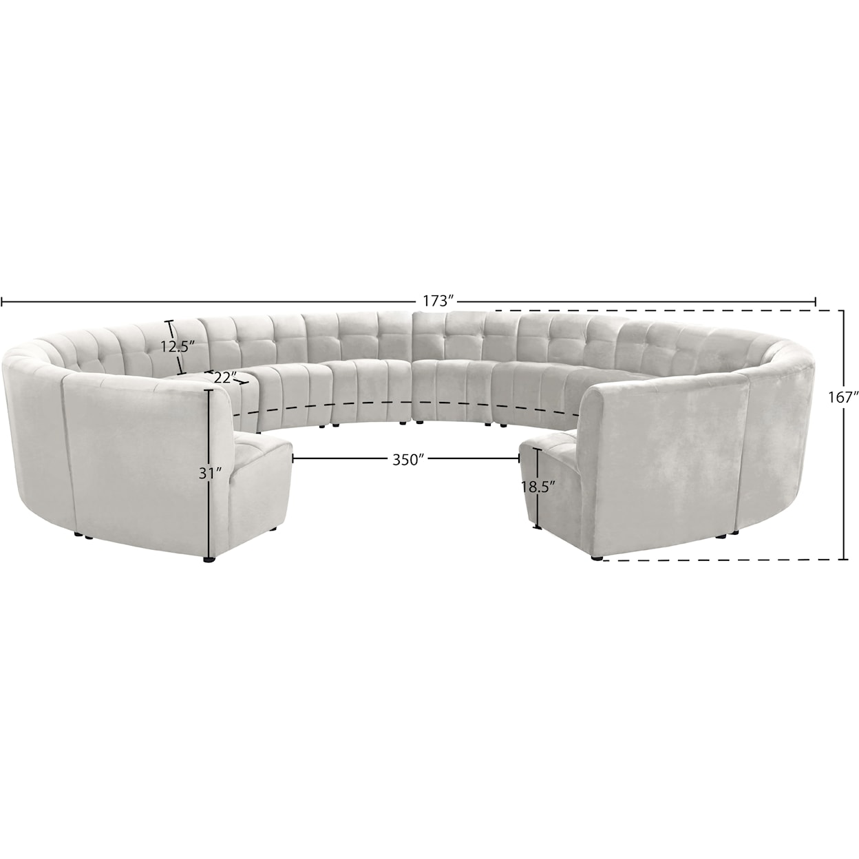 Meridian Furniture Limitless 14pc. Modular Sectional