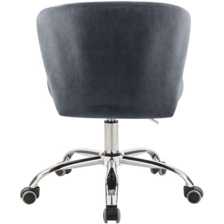 Grey Velvet Office Chair with Chrome Base