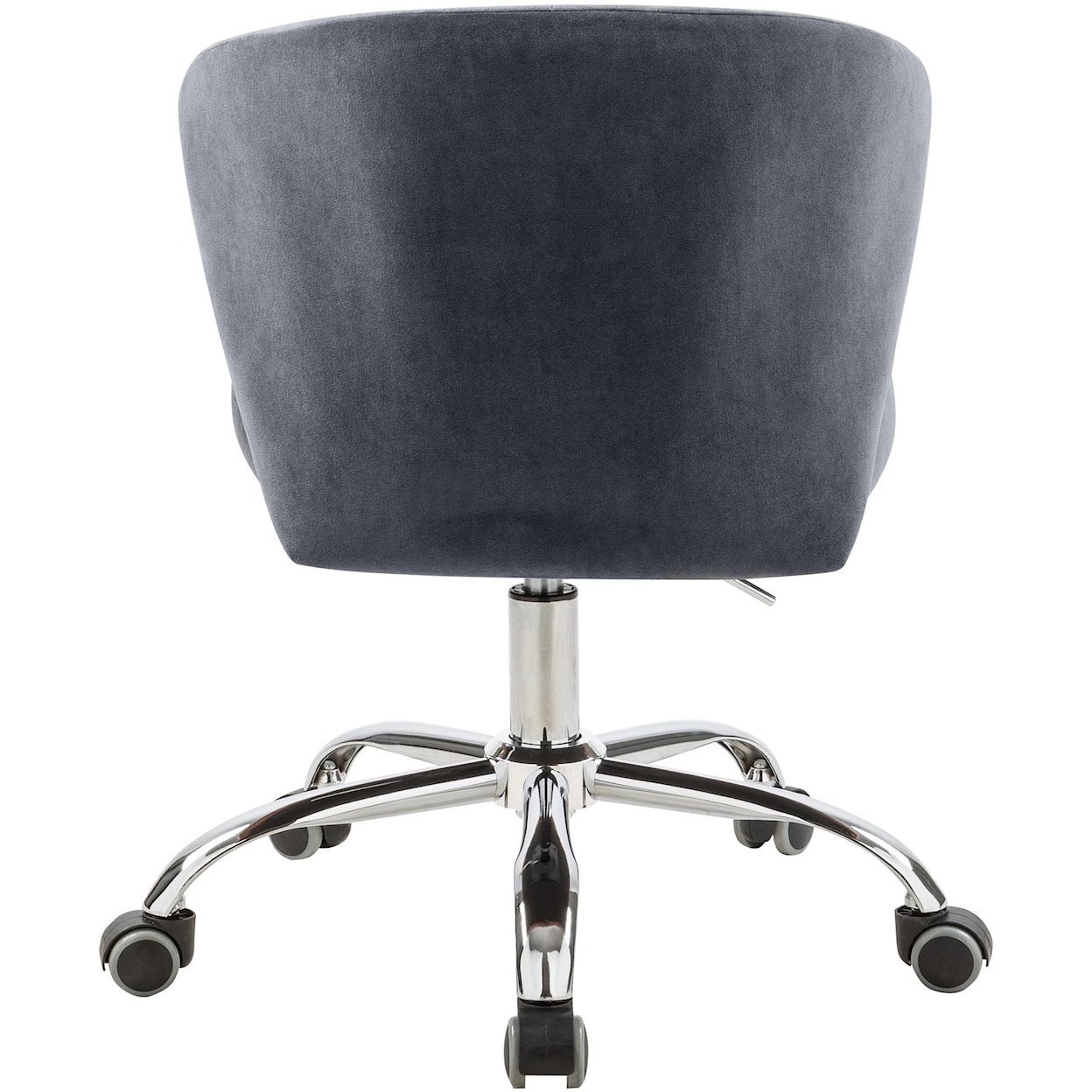 Meridian Furniture Finley Grey Velvet Office Chair with Chrome Base