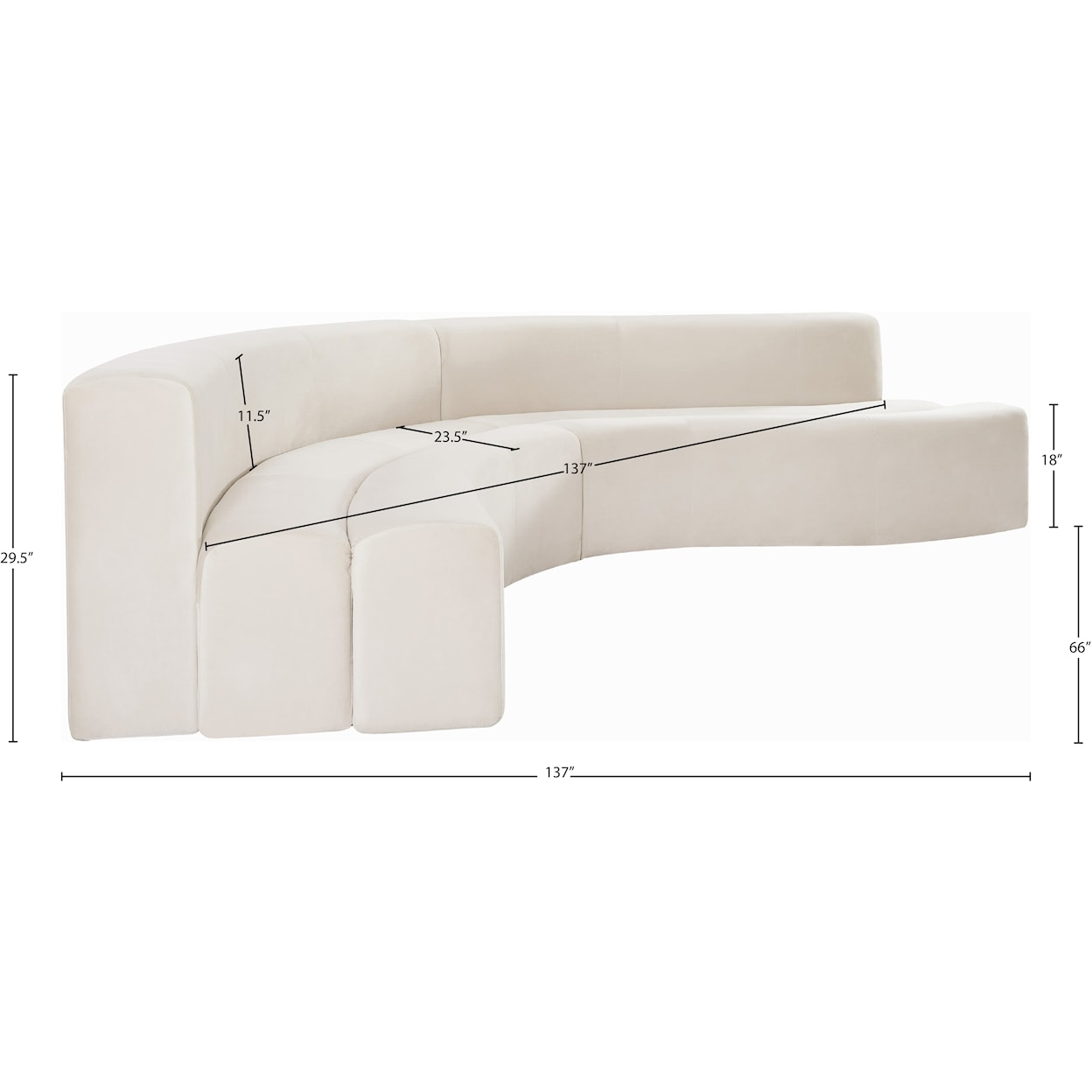 Meridian Furniture Curl 2pc. Sectional