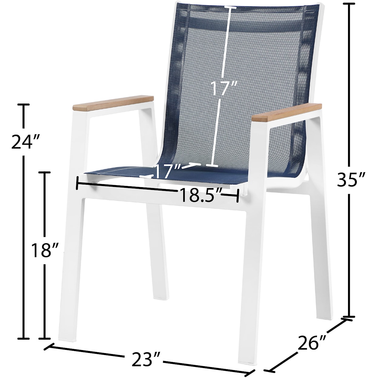 Meridian Furniture Nizuc Aluminum Mesh Dining Arm Chair