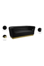 Meridian Furniture Bellini Contemporary Navy Velvet Sofa with Gold Steel Base