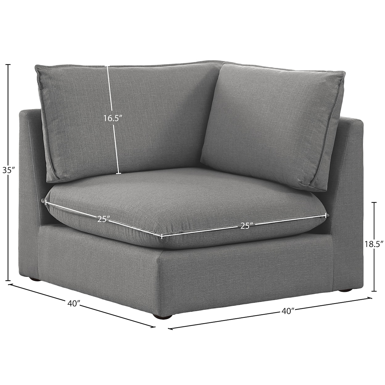 Meridian Furniture Mackenzie Corner Chair