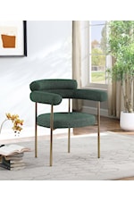 Meridian Furniture Blake Contemporary Fabric Dining Chair with Black Iron Frame