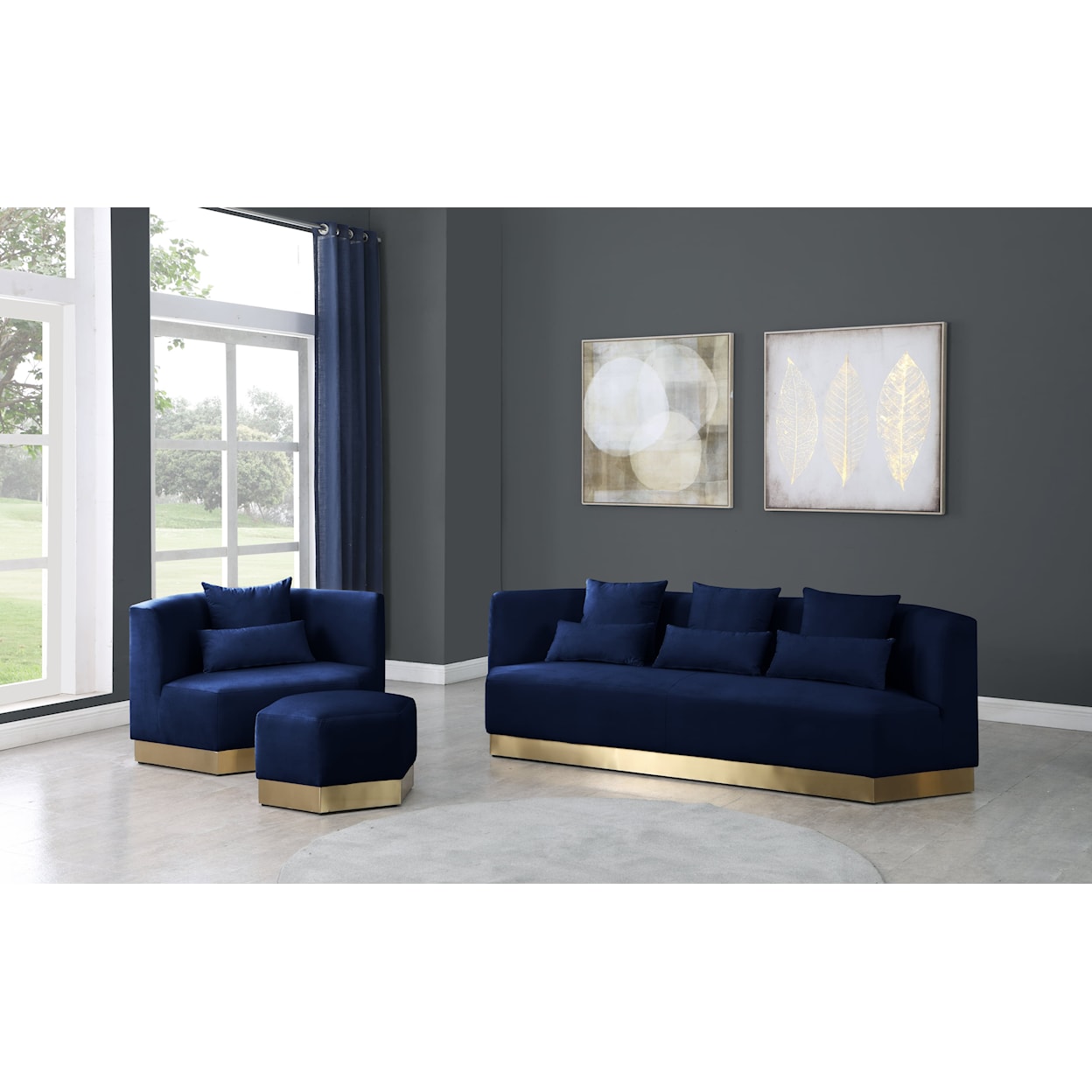 Meridian Furniture Marquis Ottoman