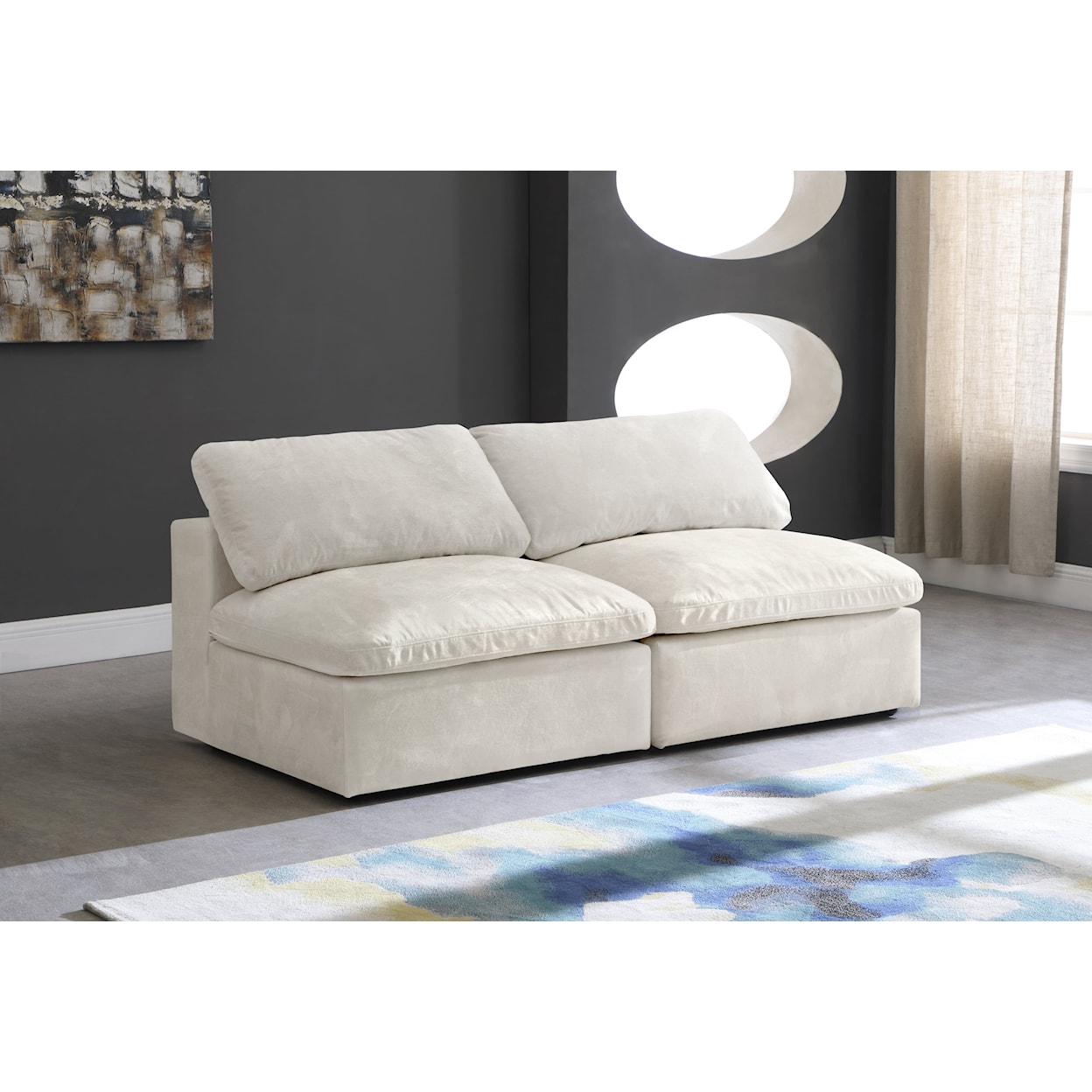 Meridian Furniture Cozy Comfort Modular Armless Sofa