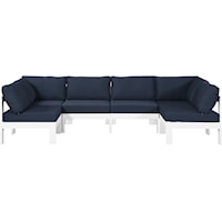 Nizuc Navy Water Resistant Fabric Outdoor Patio Modular Sectional