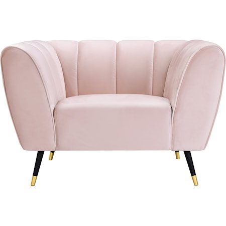 Contemporary Beaumont Chair Pink Velvet