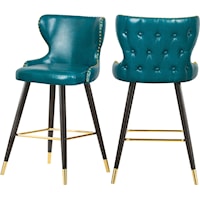 Hendrix Blue Faux Leather Counter/Bar Stool