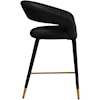 Meridian Furniture Destiny Upholstered Black Velvet Counter Stool