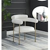 Meridian Furniture Blake Cream Fabric and Faux Leather Dining Chair