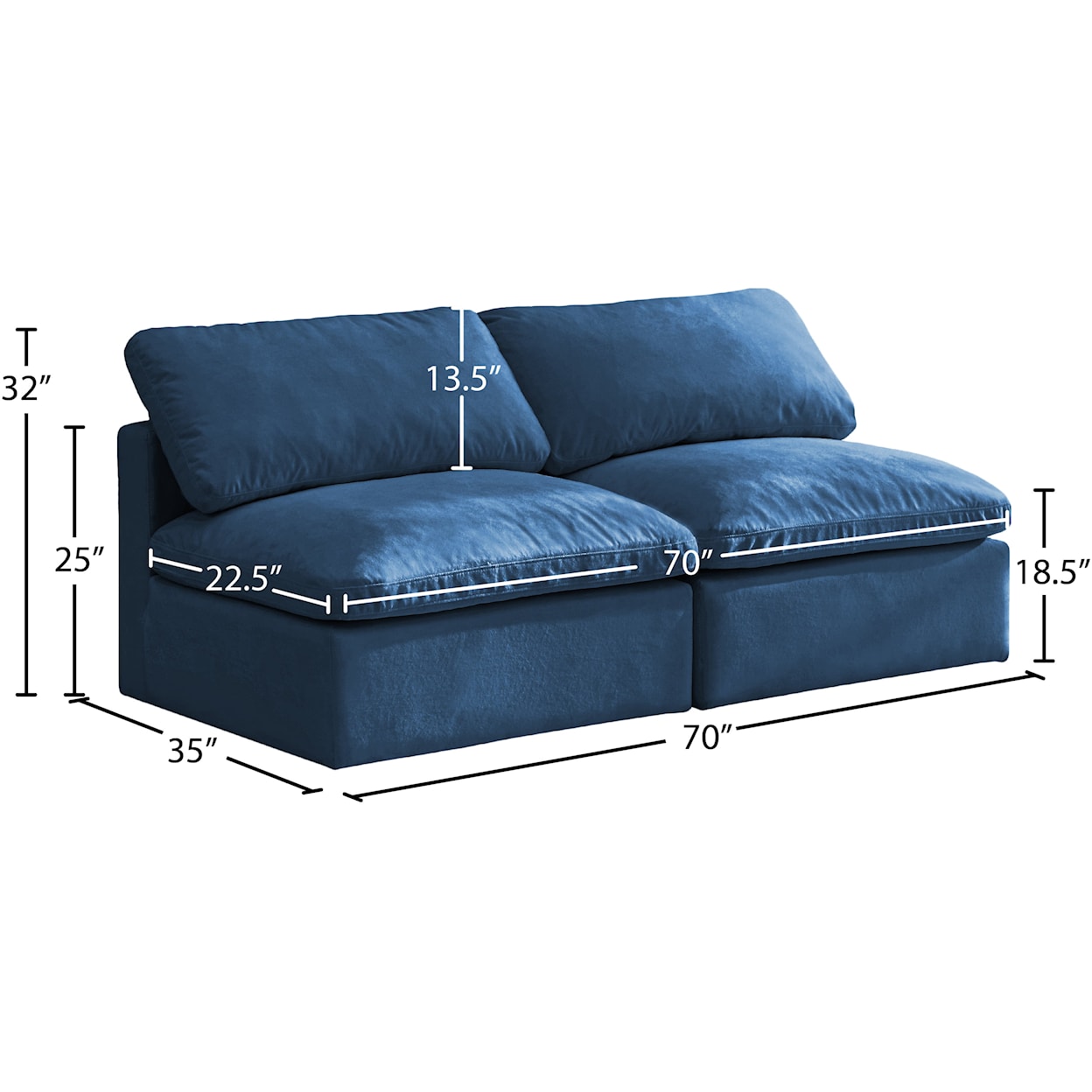 Meridian Furniture Plush Standard Comfort Modular Sofa