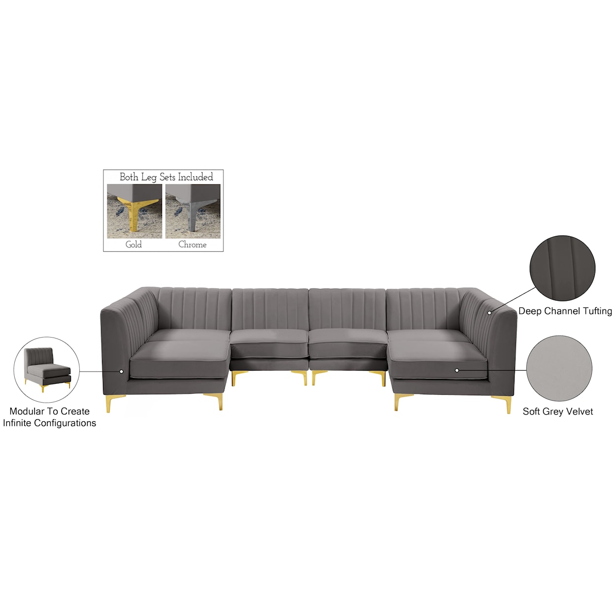 Meridian Furniture Alina Modular Sectional