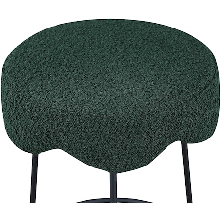 Upholstered Green Boucle Counter Stool