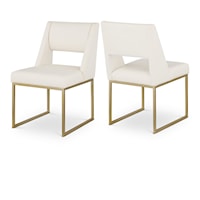 Jayce Cream Faux Leather Dining Chair