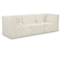 Tuft Cream Velvet Modular Sofa