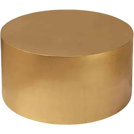Contemporary Cylinder Coffee Table Brushed Gold