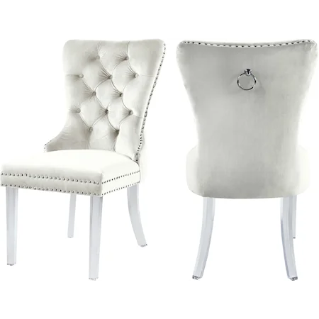 Miley Cream Velvet Dining Chair