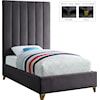 Meridian Furniture Via Twin Panel Bed with Channel Tufting