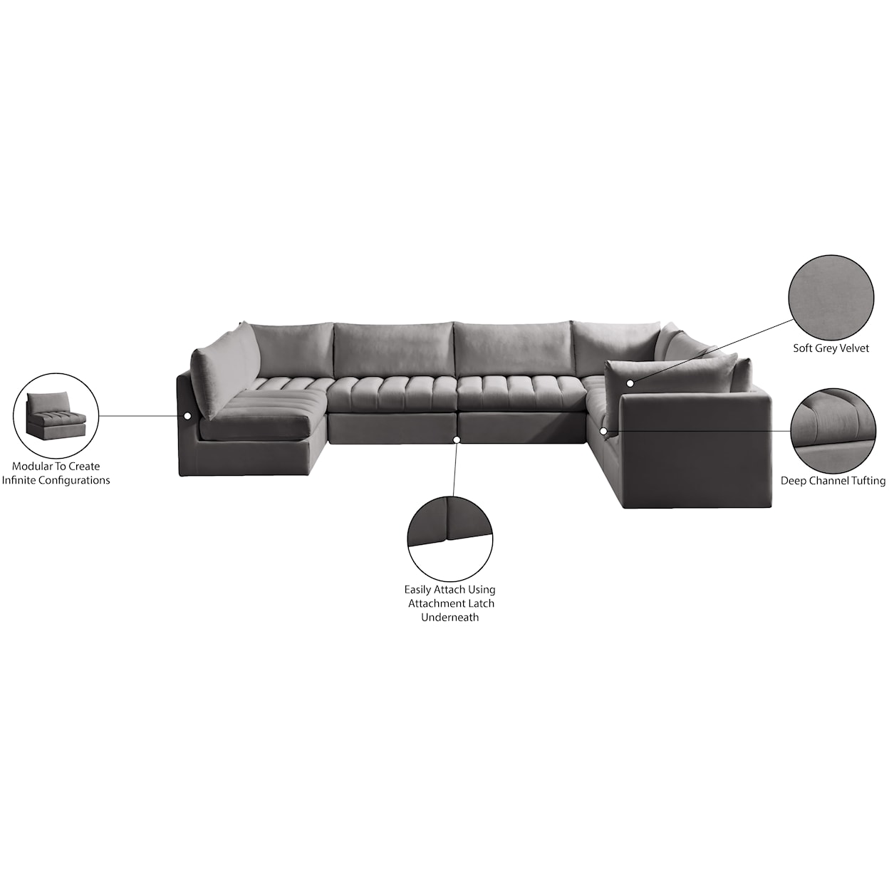 Meridian Furniture Jacob Modular Sectional