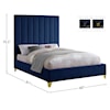 Meridian Furniture Via Full Panel Bed with Channel Tufting