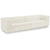 Cascade Cream Velvet Fabric Modular Sofa