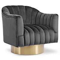 Contemporary Velvet Upholstered Channel Tufted Accent Chair