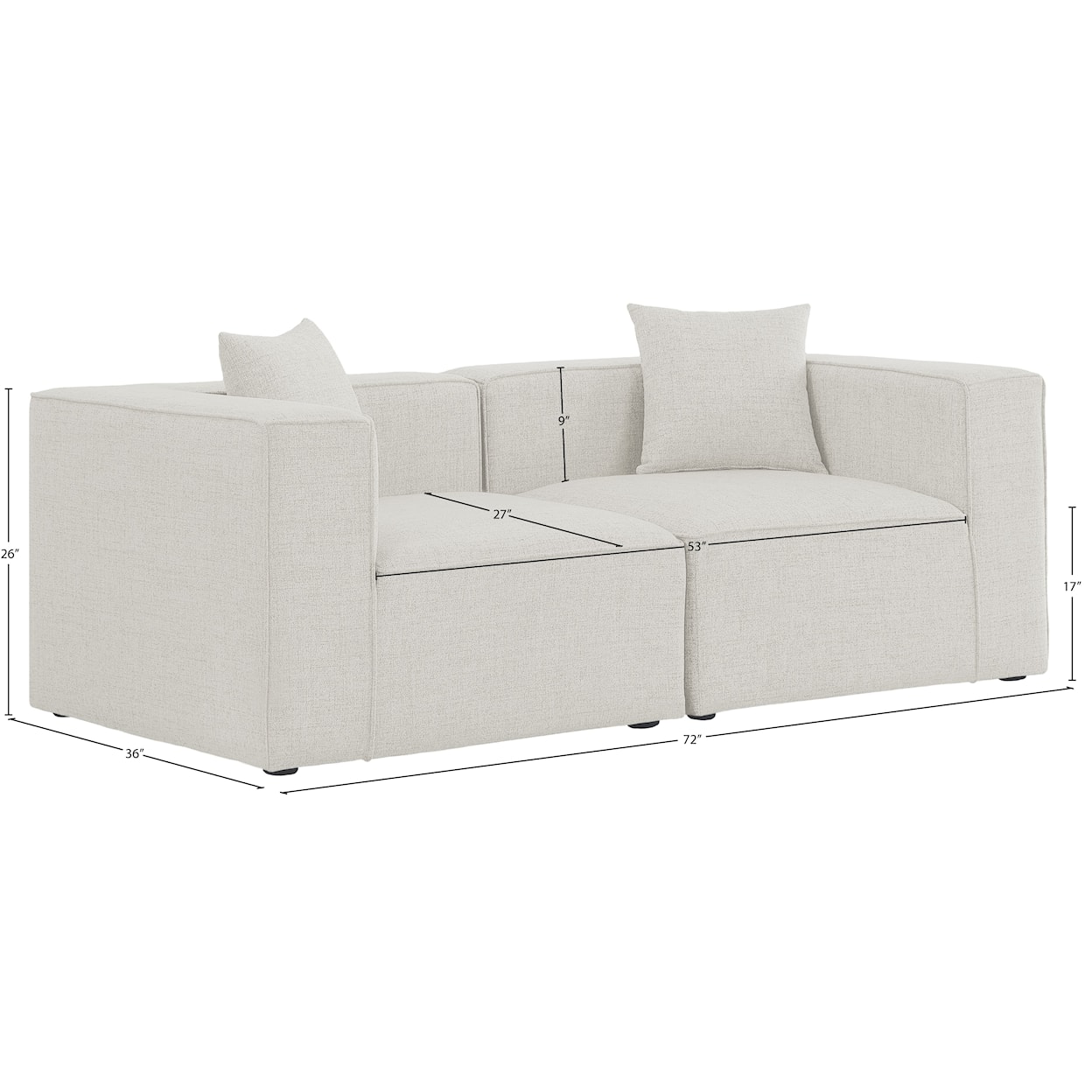 Meridian Furniture Cube Modular Sofa