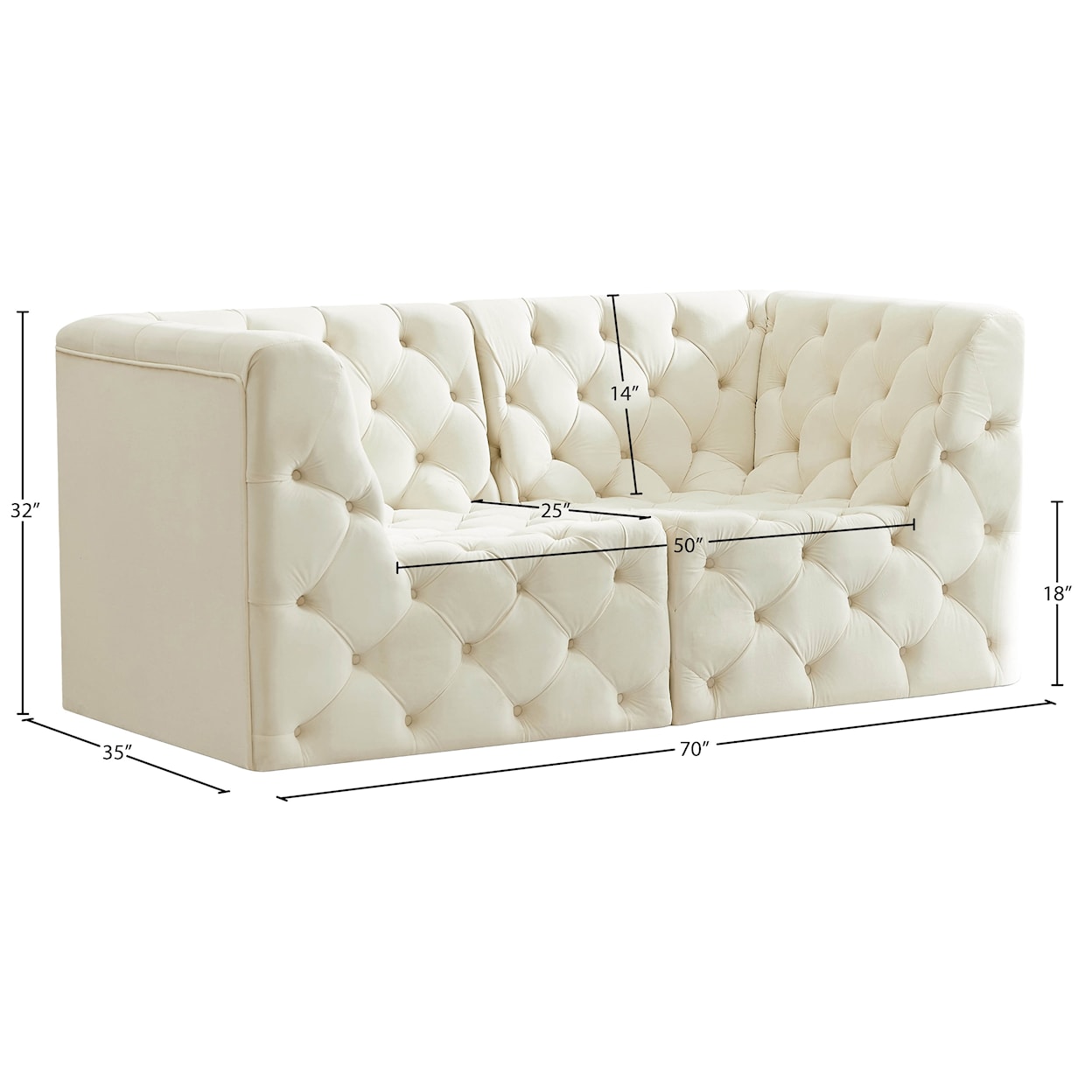 Meridian Furniture Tuft Modular Sofa