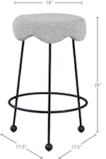 Meridian Furniture Fleur Contemporary Upholstered Green Boucle Fabric Counter Stool