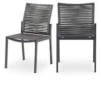 Maldives Grey Rope Fabric Outdoor Patio Dining Side Chair