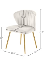 Meridian Furniture Finley Contemporary Cream Velvet Swivel Office Chair with Gold Base