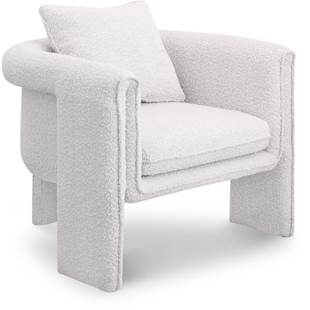 Stylus Cream Boucle Fabric Accent Chair